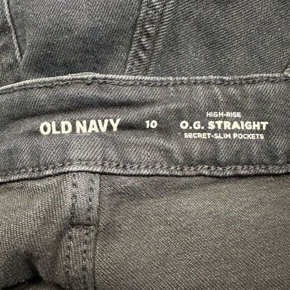 NWT Old Navy Women's High-Waisted O.G. Straight Cut-Off Jeans Size 10 Black - Picture 5 of 11